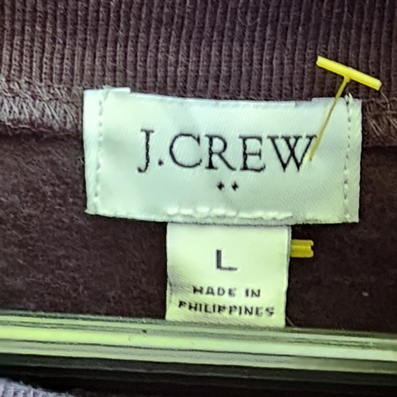 NWT J. Crew Black Button-Detail Sweater Tartan wide button-collar sweatshirt - Picture 3 of 5